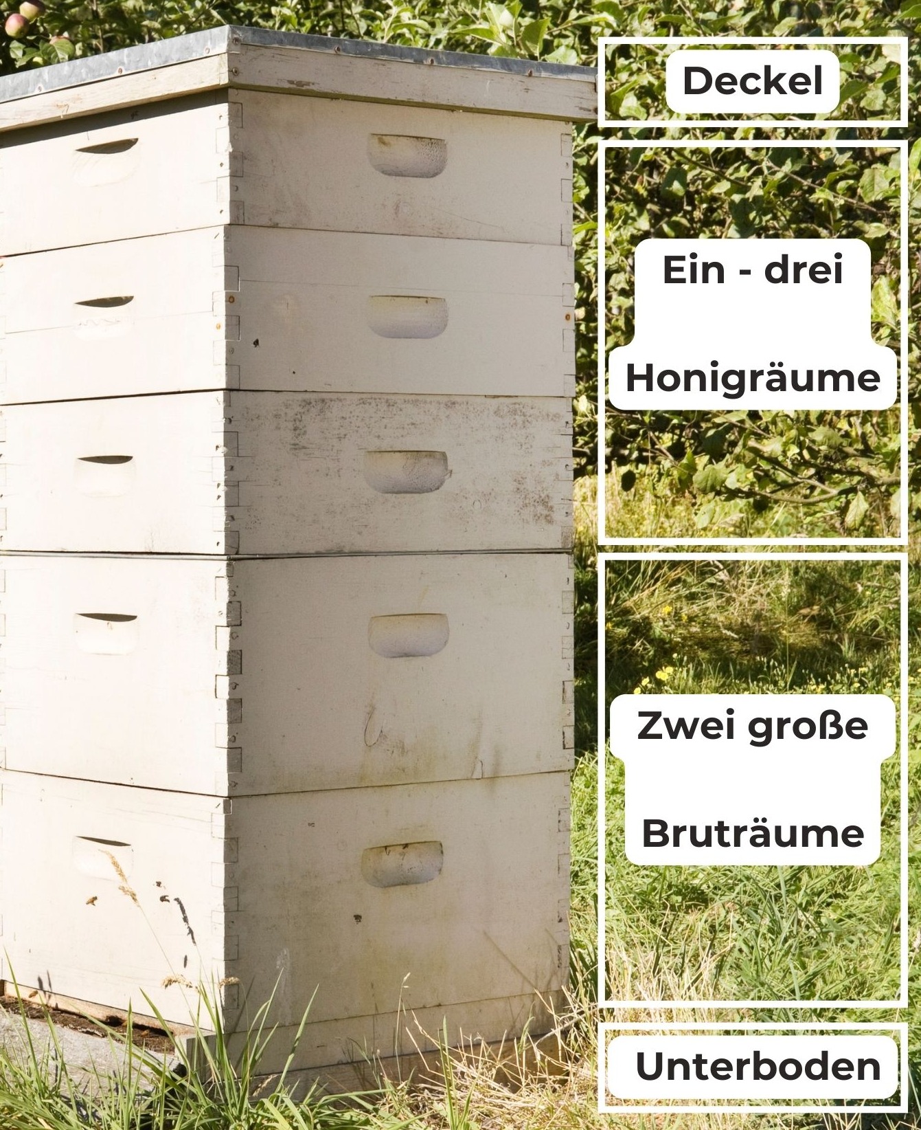 Klassischer Aufbau eines Zargenturmes