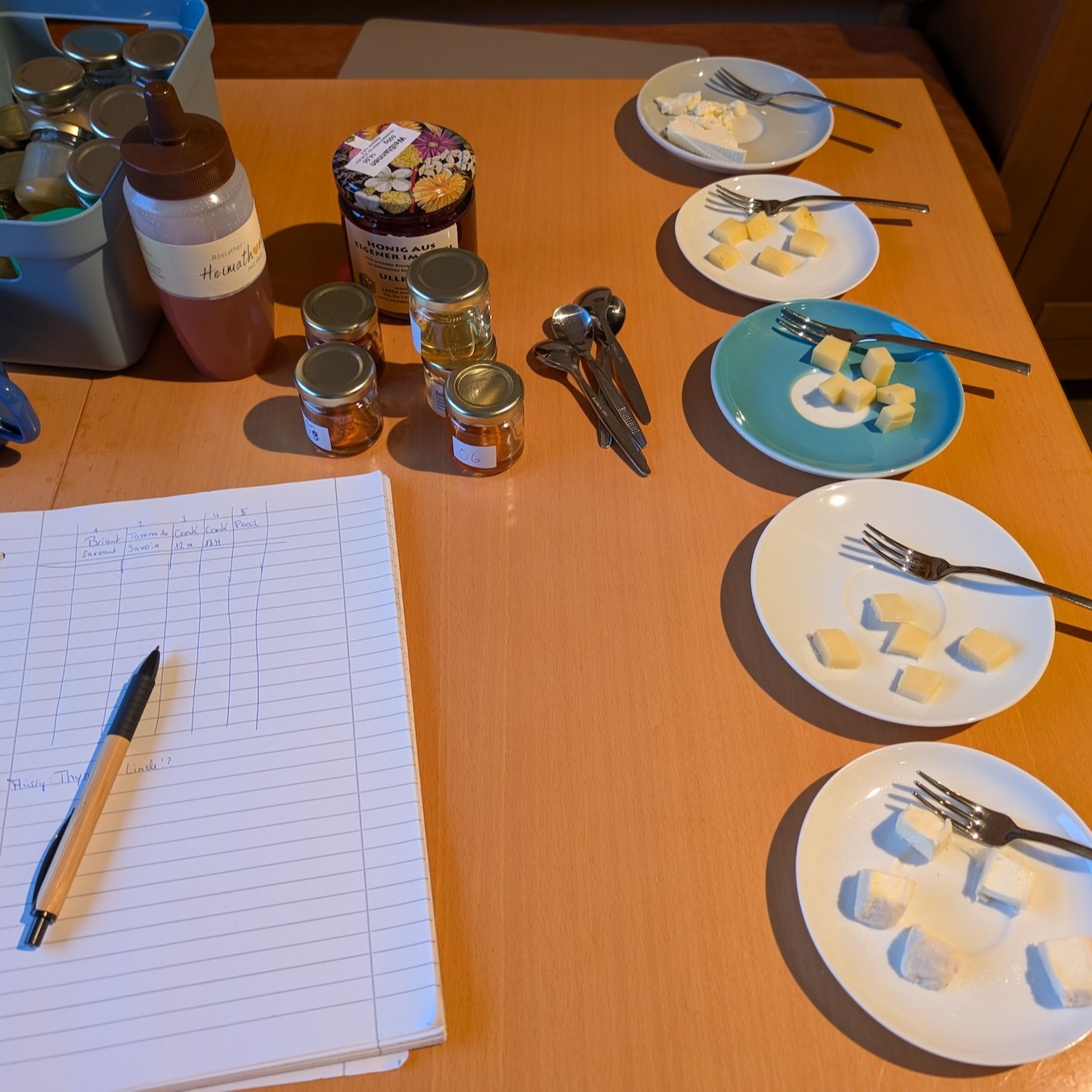 Käse und Honig Tasting